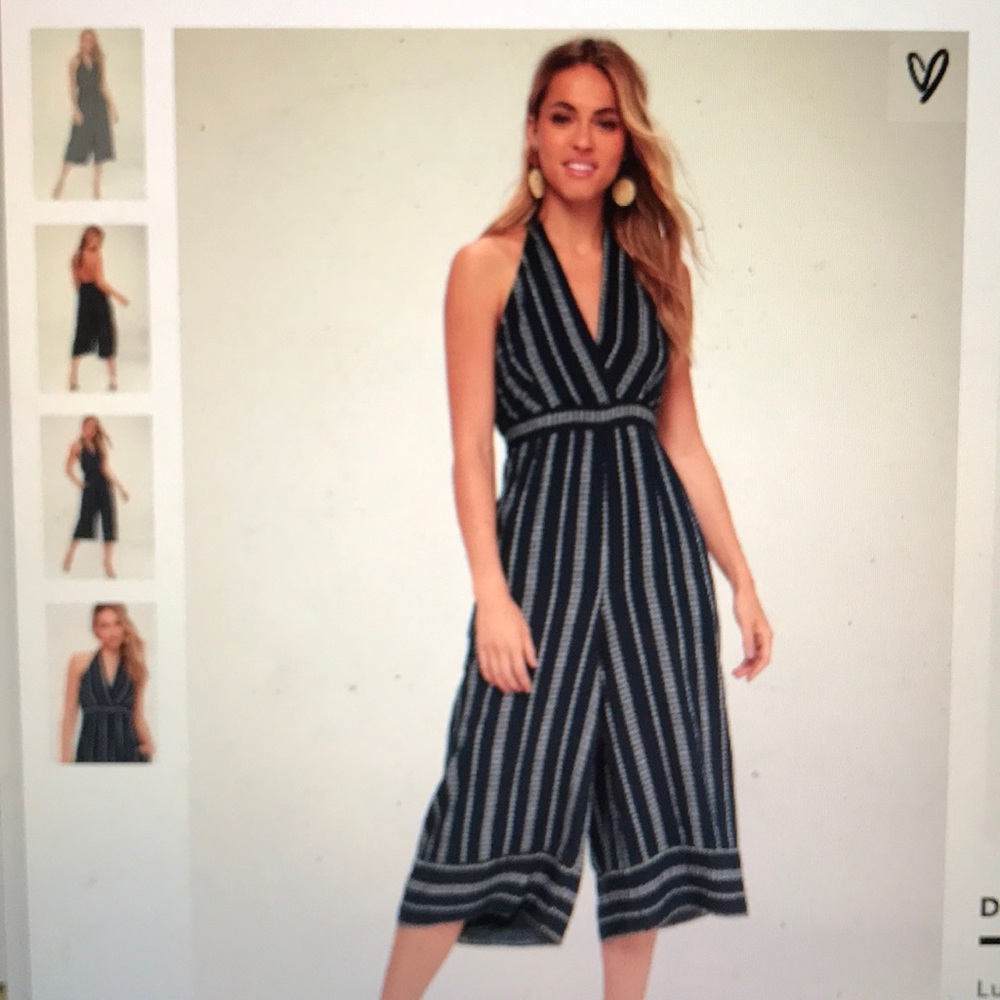 Lulu’s Never worn navy halter jumpsuit